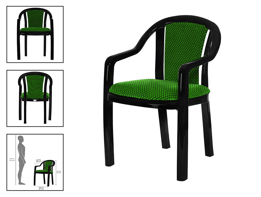 amazon product chair with multiple view and size comparison with human