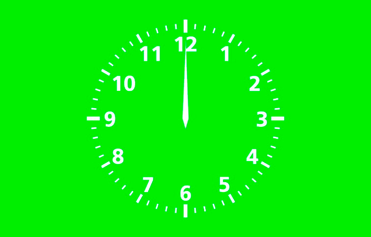 Clock on a green background